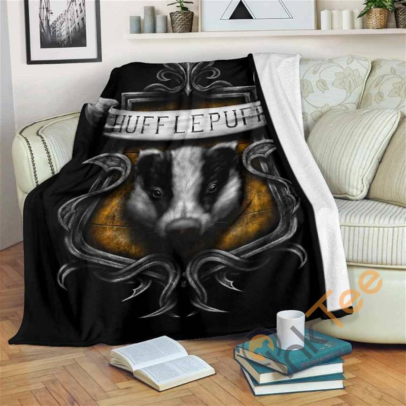 Hufflepuff Sherpa Fleece Blanket Gifts for Family, for Couple