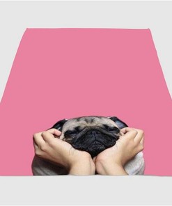 Human And Dog Sherpa Fleece Blanket Gifts for Family, for Couple