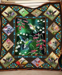 Hummingbird Quilt Blanket Bedding Set With Pilliwcases Option