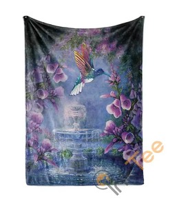 Hummingbird Sherpa Blanket Fleece Blanket Gift