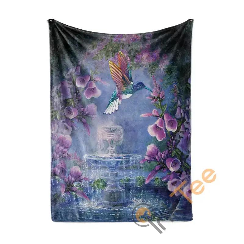 Hummingbird Sherpa Blanket Fleece Blanket Gift