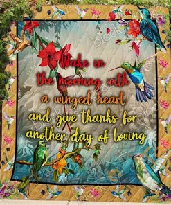 Hummingbird Spirit Animal Quilt Blanket Bedding Set