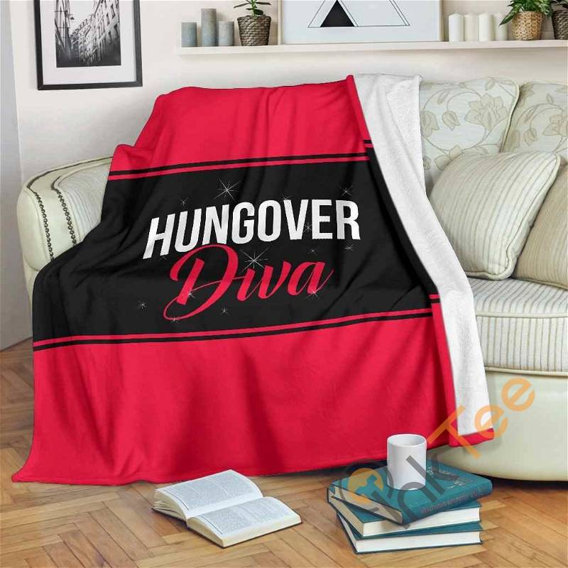 Hungover Diva Sherpa Fleece Blanket Gifts for Family, for Couple