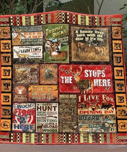 Hunt Deer Like Hell Pkt200631 Quilt Blanket Bedding Set