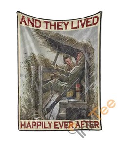 Hunting Couple Lived Happily After Sherpa Fleece Blanket Gifts for Family, for Couple