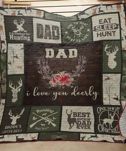 Hunting Dad I'd Rather Be Hunting Quilt Blanket Bedding Set