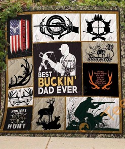 Hunting Dad Quilt Blanket Bedding Set With Pilliwcases Option