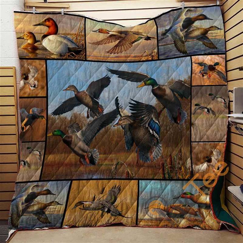 Hunting Duck Personalized Quilt Blanket and Bedding Set
