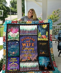 Husband And Wife, Camping Partners For Life Quilt Blanket Bedding Set