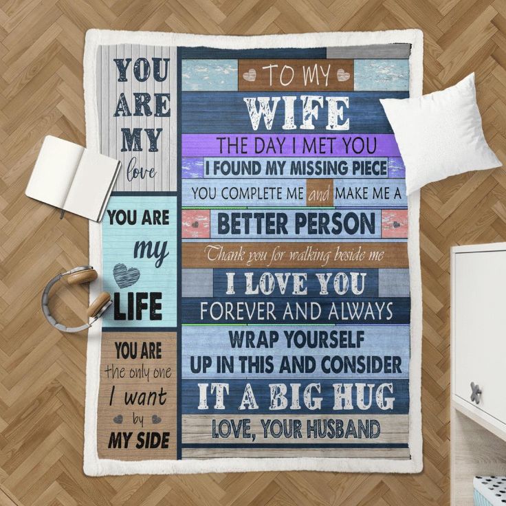 Husband To Wife Fleece Blanket Quilt Blanket Bedding Set Gift For Wife