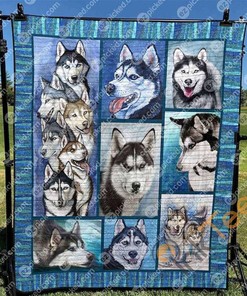 Husky Dog Quilt Blanket Bedding Set