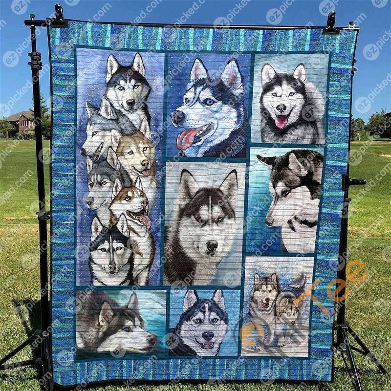 Husky Dog Quilt Blanket Bedding Set