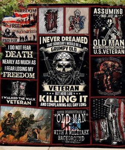 I Am A Grumpy Old Veteran But Here I Am Killing It Quilt Blanket Bedding Set