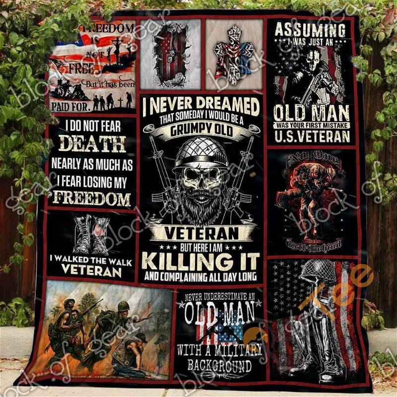 I Am A Grumpy Old Veteran Quilt Blanket Bedding Set