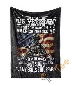 I Am A Us Veteran Sherpa Fleece Blanket Gifts for Family, for Couple
