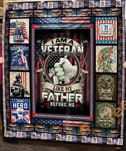 I Am A Veteran Like My Father Before Me 3D Quilt Blanket Bedding Set