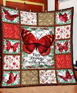 I Am Always With You Butterfly Christmas Quilt Blanket Bedding Set