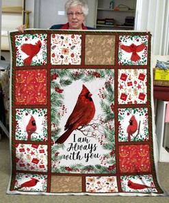 I Am Always With You Cardinal Bird Quilt Blanket