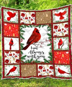 I Am Always With You Cardinal Bird Quilt Blanket Bedding Set Gifts for Couple