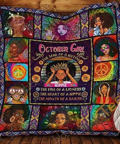 I Am An October Girl Quilt Blanket Bedding Set