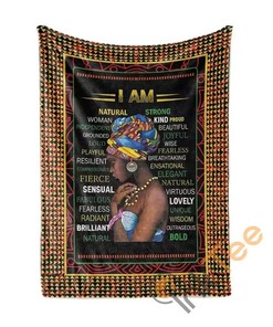 I Am Black Sherpa Fleece Blanket Gifts for Family, for Couple