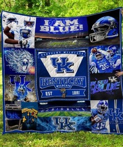 I Am Blue Ncaa Kentucky Wildcats Green Quilt Blanket Bedding Set