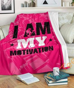 I Am My Motivation Sherpa Fleece Blanket Gifts for Family, for Couple
