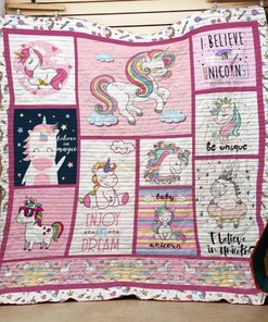 I Believe In Unicorns Perfect Gifts For Unicorn Lover Quilt Blanket Bedding Set