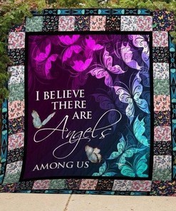 I Believe There Are Angels Among Us Butterflies Quilt Blanket Bedding Set