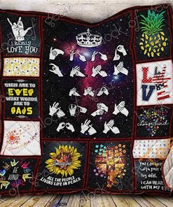 I Can Hear With My Eyes Deaf Pride Quilt Blanket Bedding Set