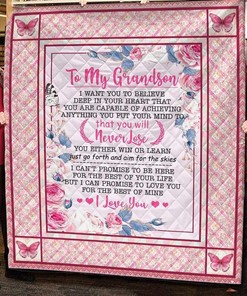 I Can Promise To Love You For The Rest Of Mine To My Grandson Personalized Quilt Blanket