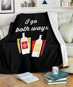 I Go Both Ways Sherpa Fleece Blanket Gifts for Family, for Couple