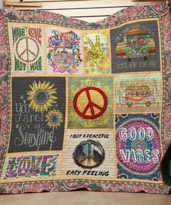 I Got A Peaceful Easy Feeling Hippie Quilt Blanket