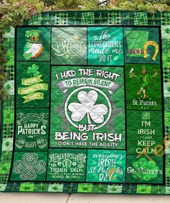 I Had The Right To Remain Silent But Being Irish I Didn'T Have The Ability Quilt Blanket Bedding Set