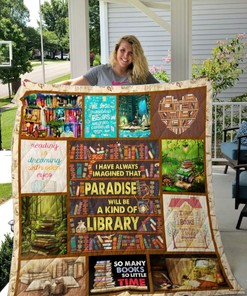 I Have Always Imagined That Paradise Will Be A Kind Of Library Quilt Blanket Bedding Set