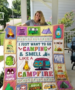 I Just Want To Go Camping And Smell Like A Campfire Quilt Blanket Bedding Set