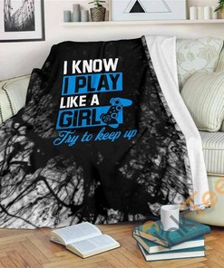 I Know I Play Like A Girl Ps Sherpa Fleece Blanket Gifts for Family, for Couple