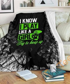 I Know I Play Like A Girl Xb Sherpa Fleece Blanket Gifts for Family, for Couple