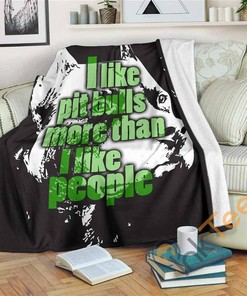 I Like Pit Bulls More Than People Sherpa Fleece Blanket Gifts for Family, for Couple