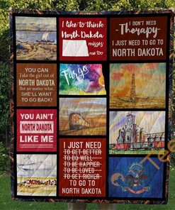 I Like To Think North Dakota Misses Me Too Quilt Blanket Bedding Set