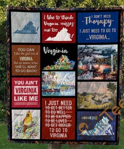 I Like To Think Virginia Misses Me Too Quilt Blanket Bedding Set