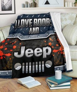 I Love Boobs And Jeep Blanket for Home Décor