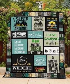 I Love Camping Quilt Blanket Bedding Set Gifts
