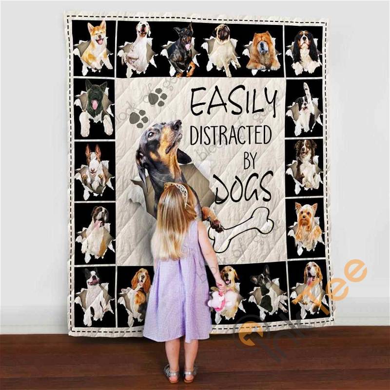 I Love Dogs Quilt Blanket Bedding Set