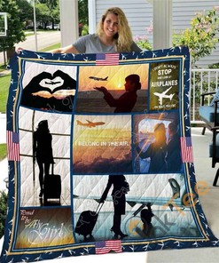 I Love Flying – Flight Attendant Quilt Blanket Bedding Set