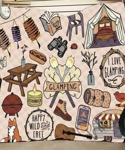 I Love Glamping Quilt Blanket Bedding Set