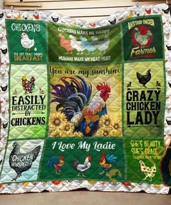 I Love My Chickens- You Are My Sunshine Quilt Blanket Bedding Set