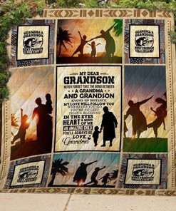 I Love My Grandson Quilt Blanket Bedding Set for Home Décor