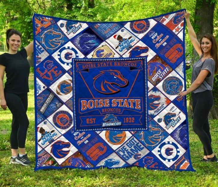 I Love Ncaa Boise State Broncos Collection Quilt Blanket Bedding Set