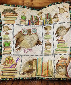 I Love Owl And Book Quilt Blanket Bedding Set